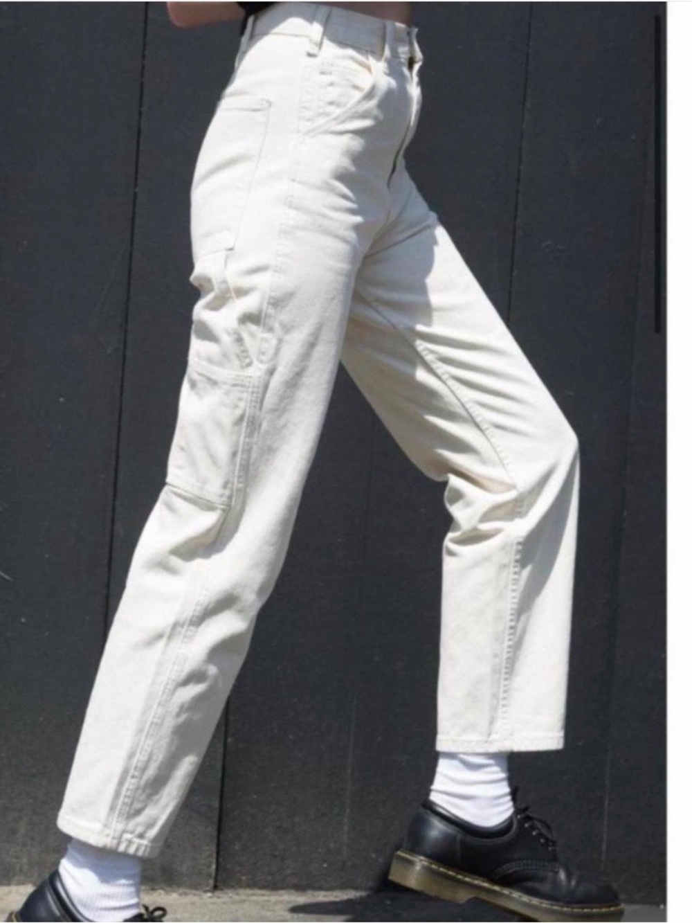 High-Rise Cream Straight-Leg Men’s Pants